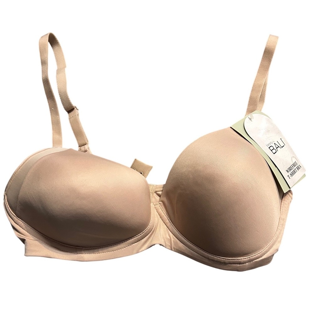 Bali‎ Wirefree TShirt Bra Nude Full Coverage Adjustable Straps 36C